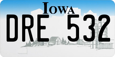 IA license plate DRE532