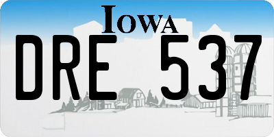 IA license plate DRE537