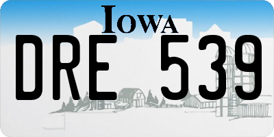 IA license plate DRE539