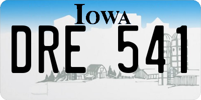 IA license plate DRE541