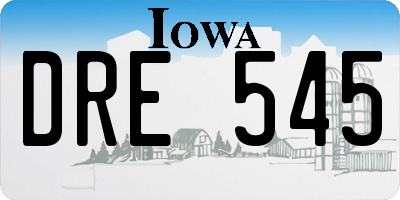 IA license plate DRE545