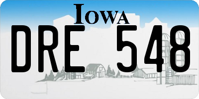 IA license plate DRE548
