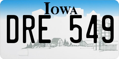 IA license plate DRE549