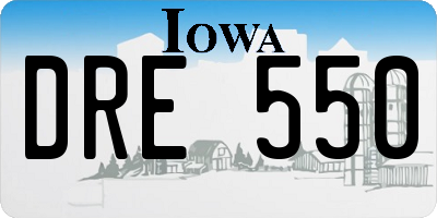 IA license plate DRE550