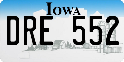 IA license plate DRE552