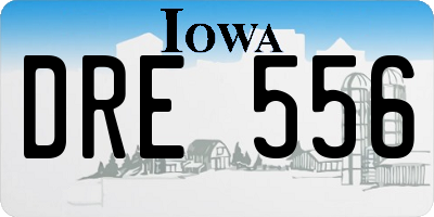 IA license plate DRE556