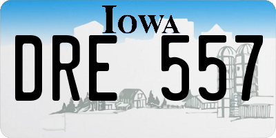 IA license plate DRE557