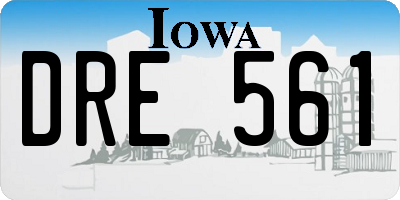 IA license plate DRE561