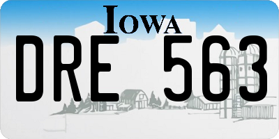 IA license plate DRE563
