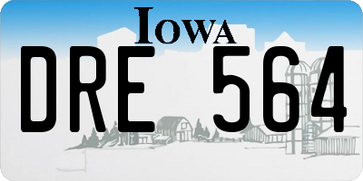 IA license plate DRE564