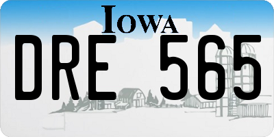 IA license plate DRE565