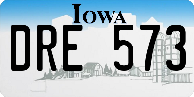 IA license plate DRE573