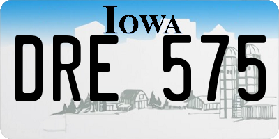 IA license plate DRE575