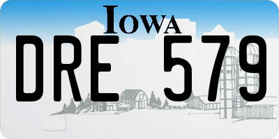 IA license plate DRE579