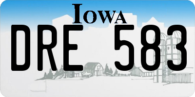 IA license plate DRE583