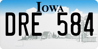 IA license plate DRE584