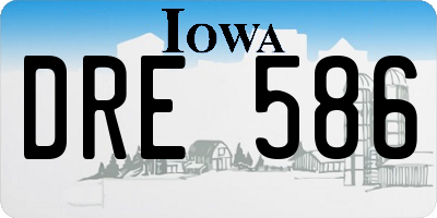 IA license plate DRE586