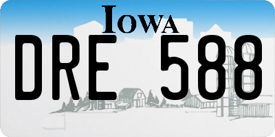 IA license plate DRE588