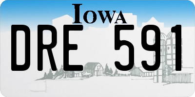 IA license plate DRE591