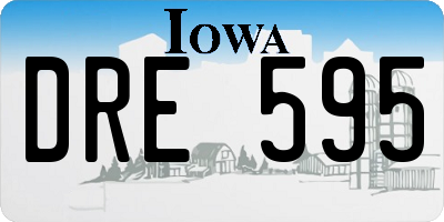 IA license plate DRE595