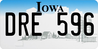 IA license plate DRE596
