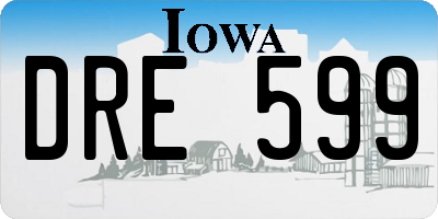 IA license plate DRE599
