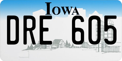 IA license plate DRE605
