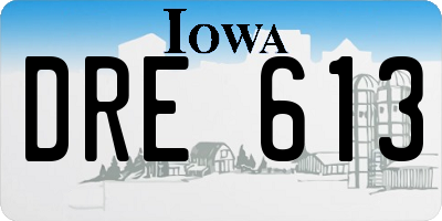 IA license plate DRE613