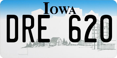 IA license plate DRE620