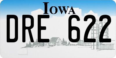IA license plate DRE622