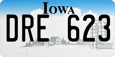 IA license plate DRE623