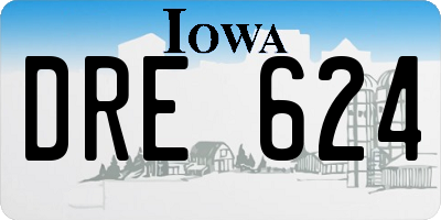 IA license plate DRE624