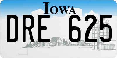 IA license plate DRE625