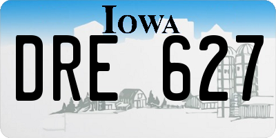 IA license plate DRE627