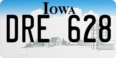 IA license plate DRE628