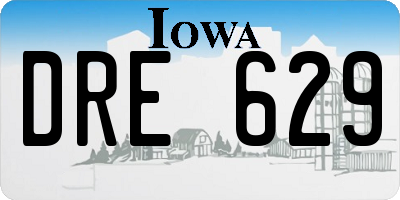 IA license plate DRE629
