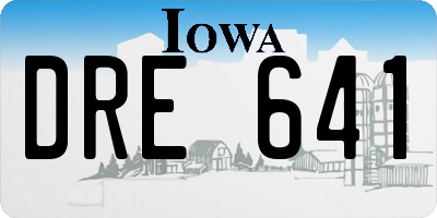 IA license plate DRE641