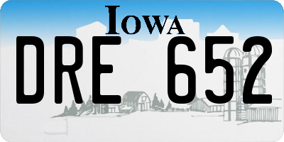 IA license plate DRE652