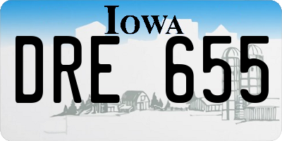 IA license plate DRE655