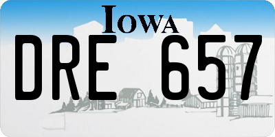 IA license plate DRE657