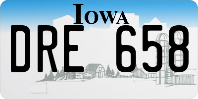 IA license plate DRE658
