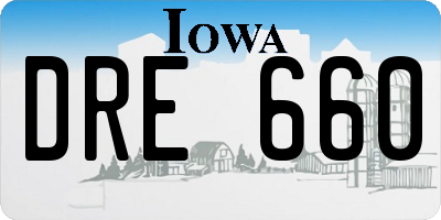 IA license plate DRE660