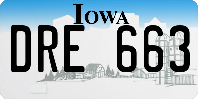 IA license plate DRE663
