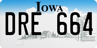 IA license plate DRE664