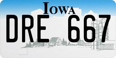 IA license plate DRE667