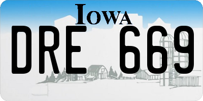 IA license plate DRE669