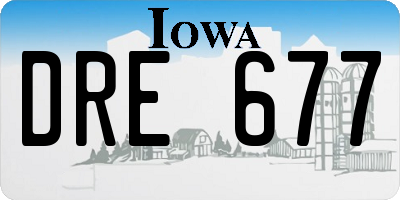 IA license plate DRE677