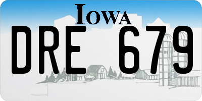 IA license plate DRE679