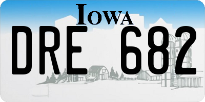 IA license plate DRE682