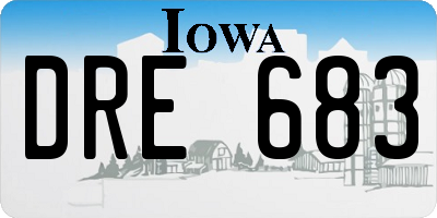 IA license plate DRE683